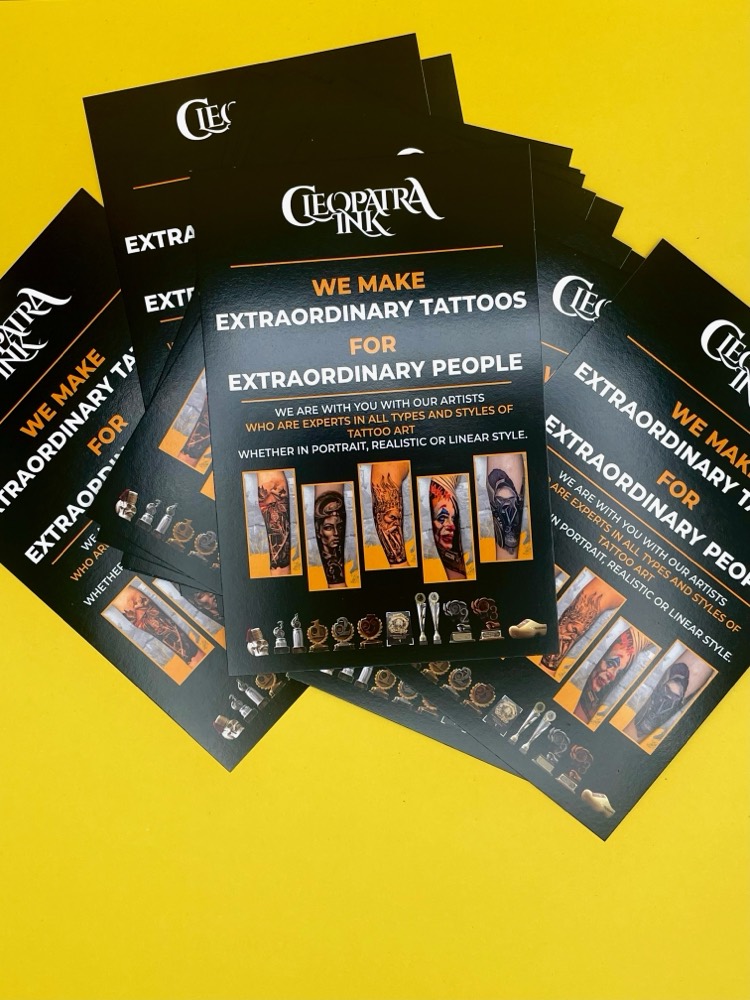 Cleopatra Ink promotional flyer artwork