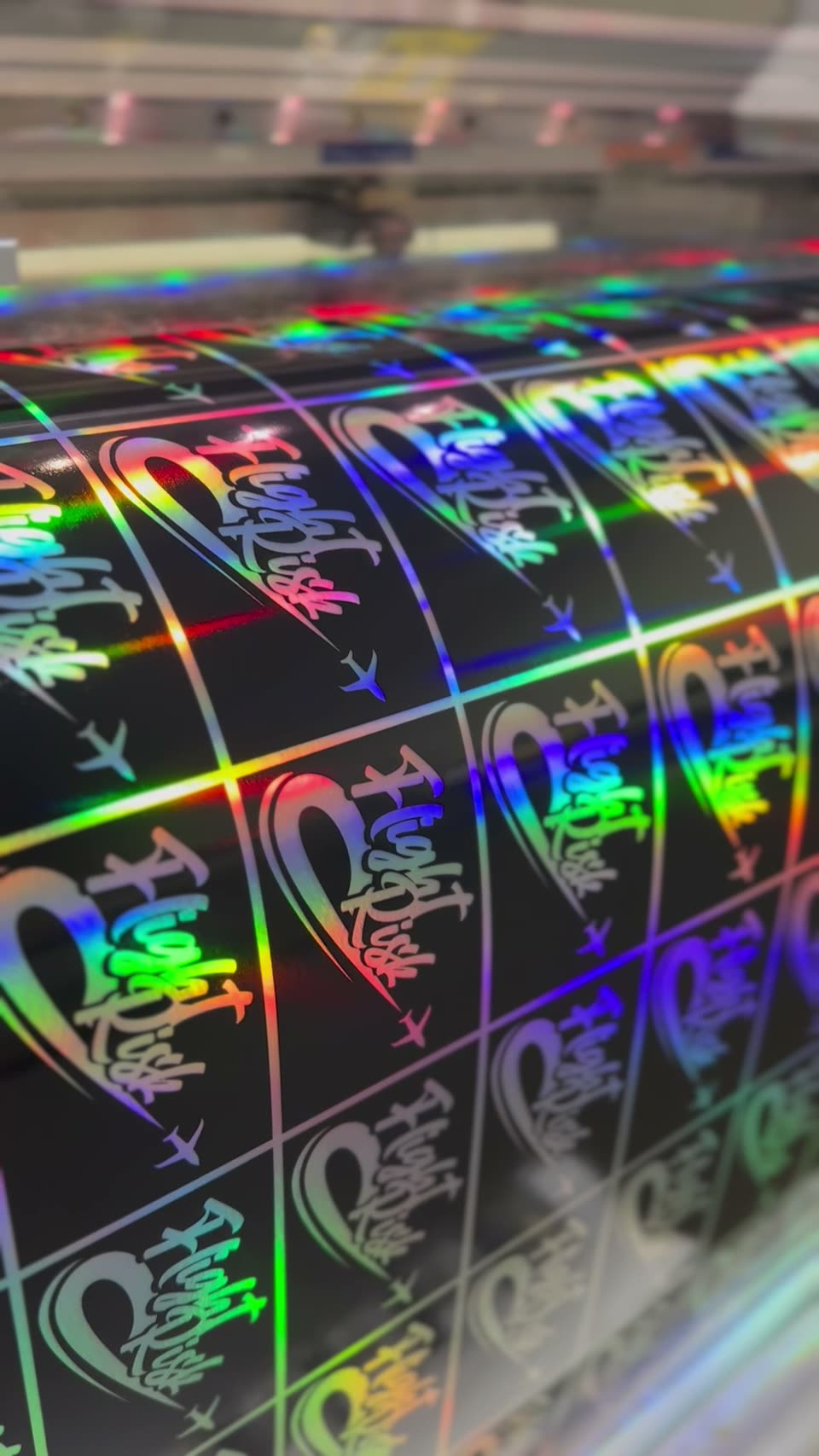 Holographic stickers fresh off the printer